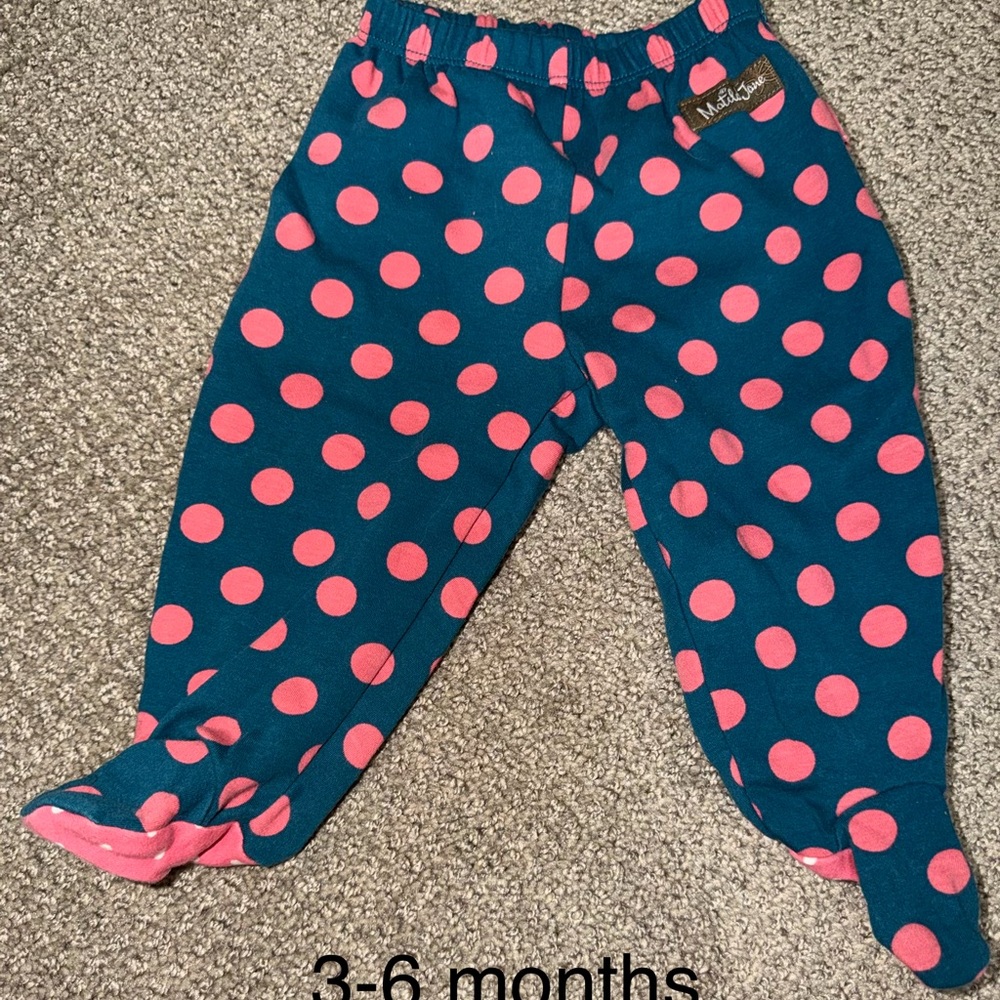 Matilda Jane Blue and Pink Polka Dot Kids Pants
